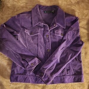 Relativity Deep Purple Jean Jacket Sz L
